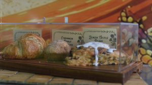 Marigold Golden Flash Cart at Brittingham Boats on Lake Monona featured pastries available at the cart.