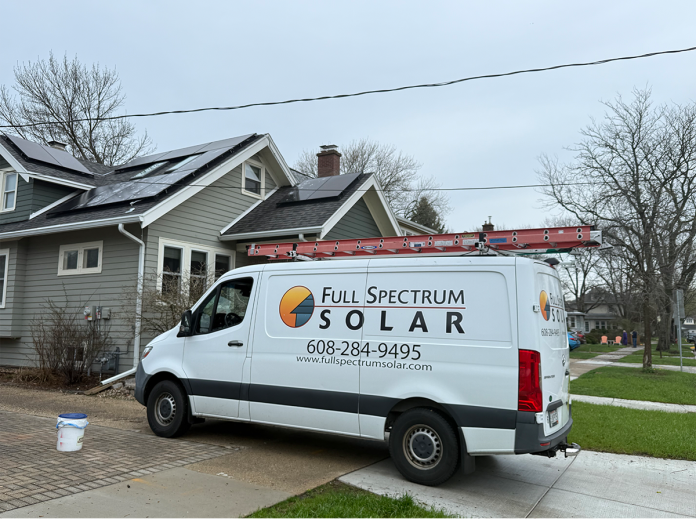 Full Spectrum Solar visited a customer on Madison's east side on Tuesday to inspect solar panels for any damage.