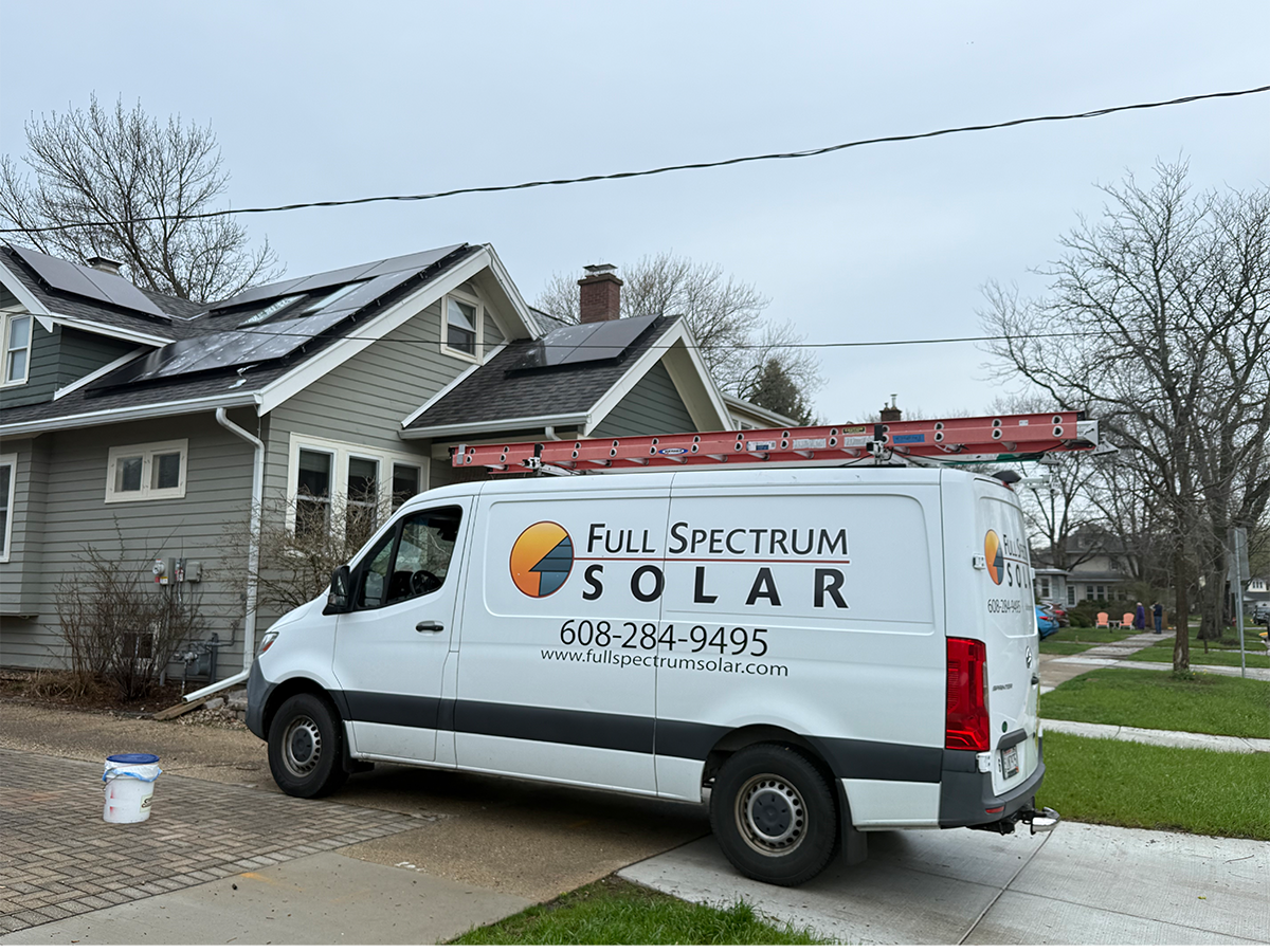 Full Spectrum Solar visited a customer on Madison's east side on Tuesday to inspect solar panels for any damage.