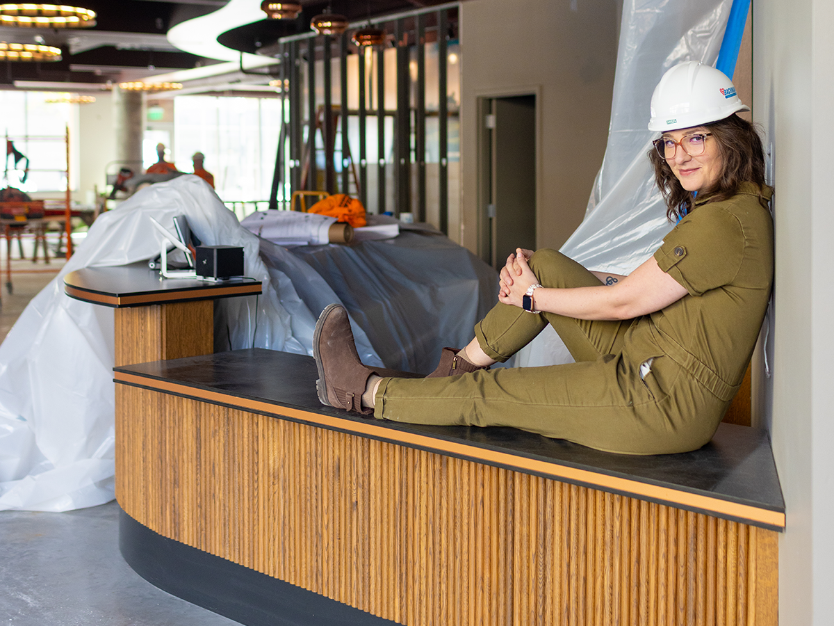 Molly Fish kicks back on the wine bar in Lake City Books' new Carroll Street spot.