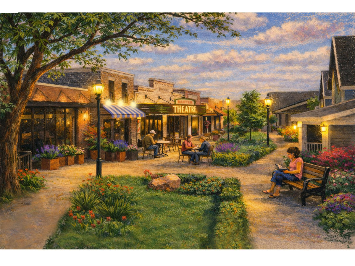The Dementia Village design will encourage residents to get outside, with walking paths and a plaza to encourage outdoor gathering and connection among neighbors and guests.