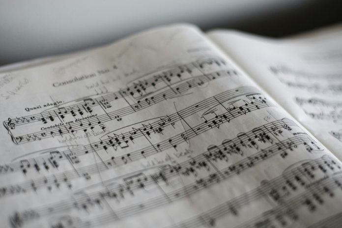 Music notes on sheets