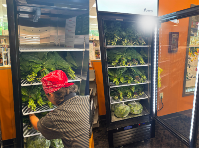 Fresh produce in a cooler