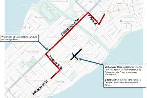 A map of street closures in Madison