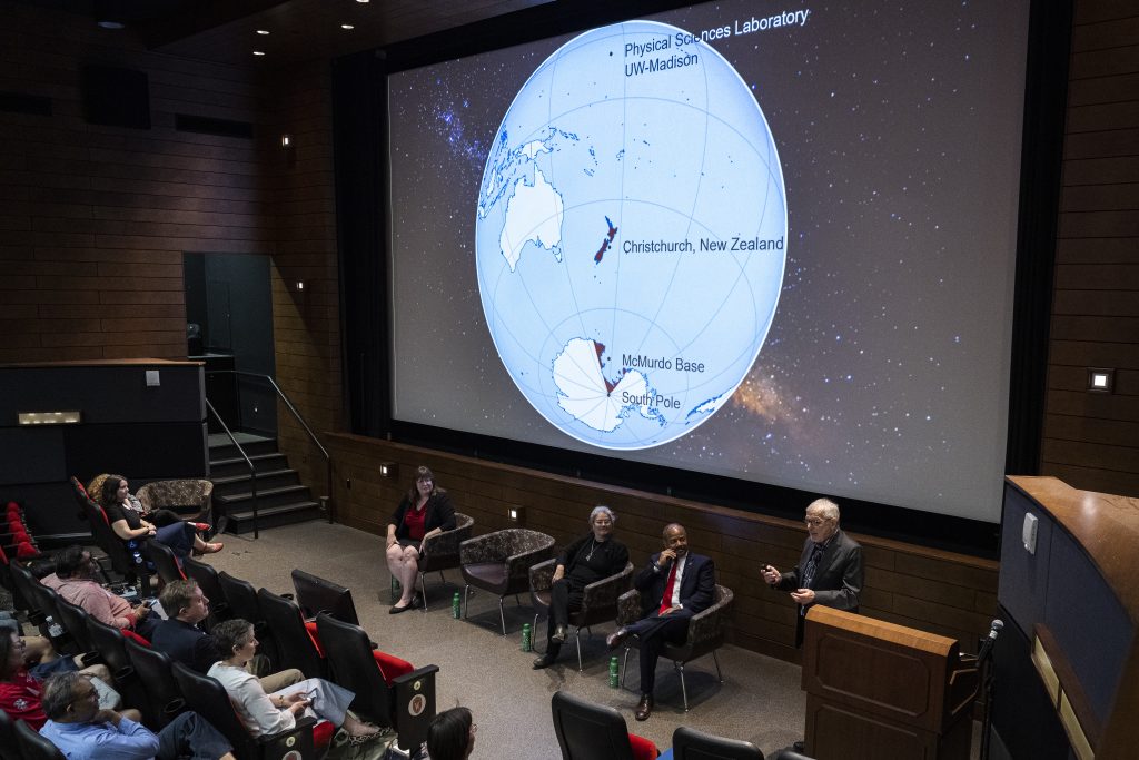 A projector showing the planet