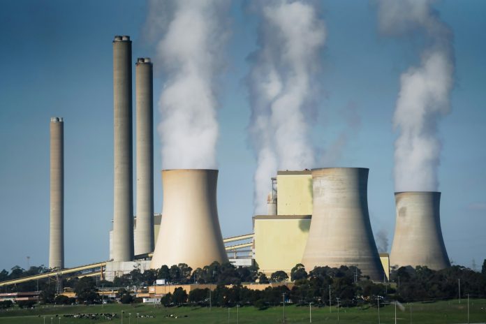 A plant emitting greenhouse gas